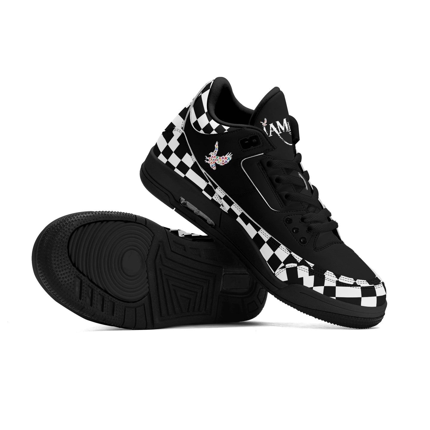 Mens Retro High Top Leather Basketball Sneakers-A5