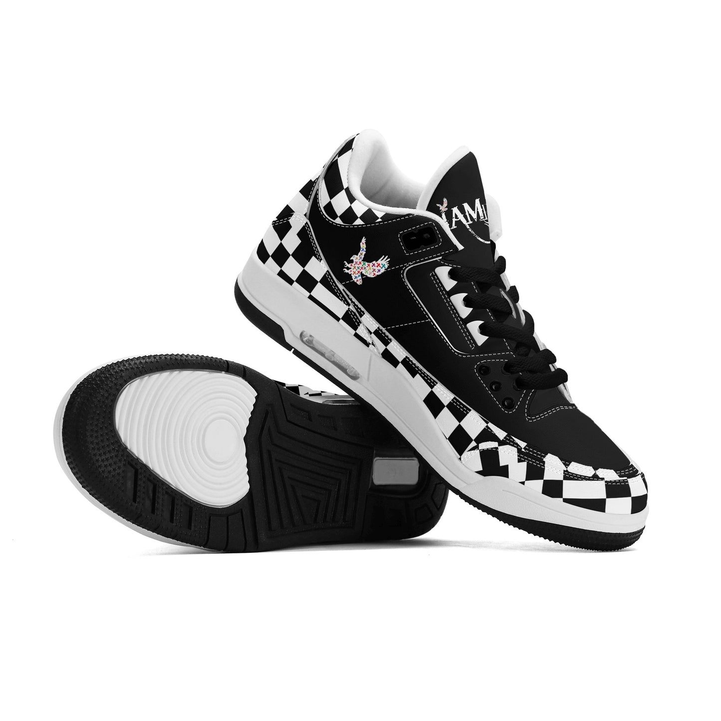 Mens Retro High Top Leather Basketball Sneakers-A5