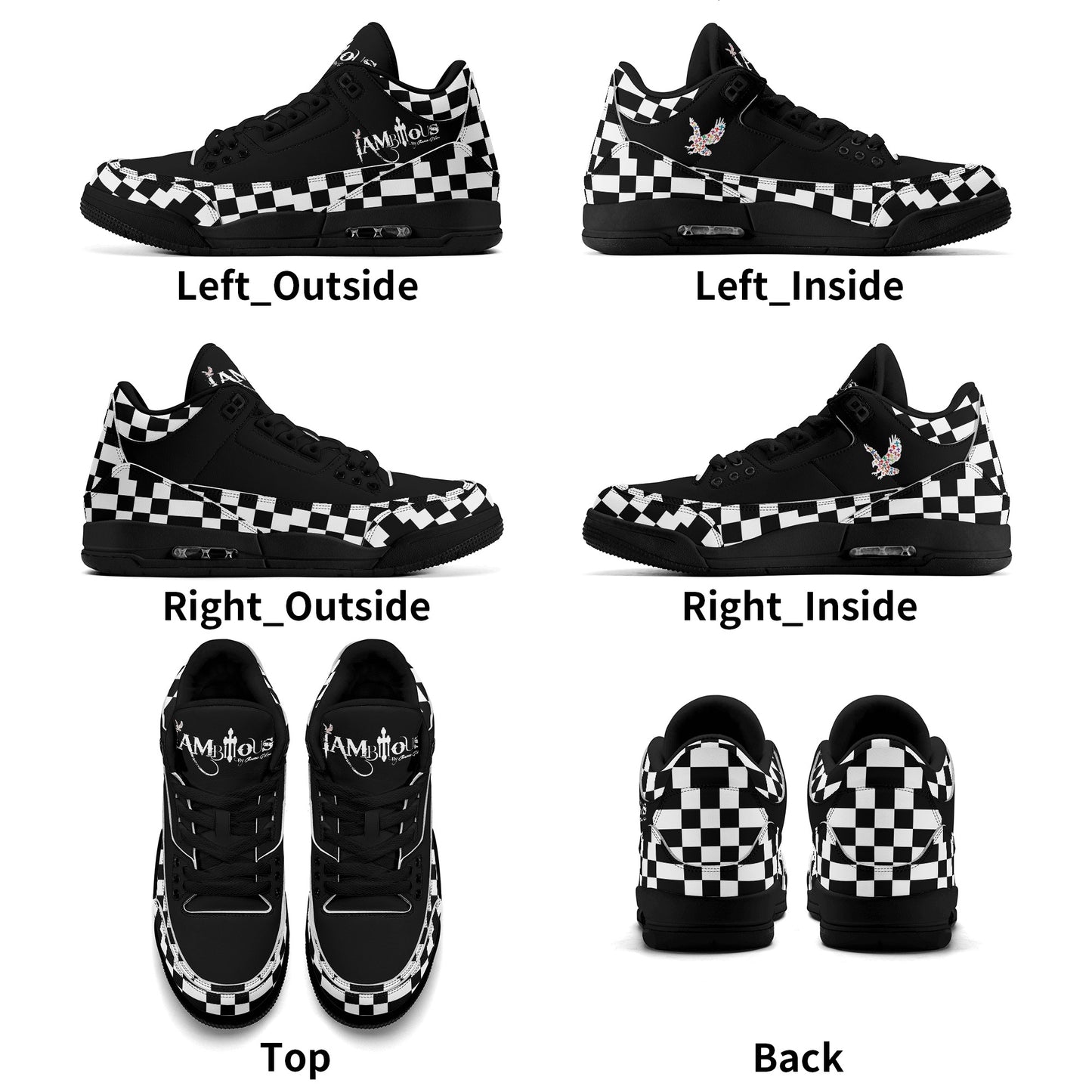 Mens Retro High Top Leather Basketball Sneakers-A5