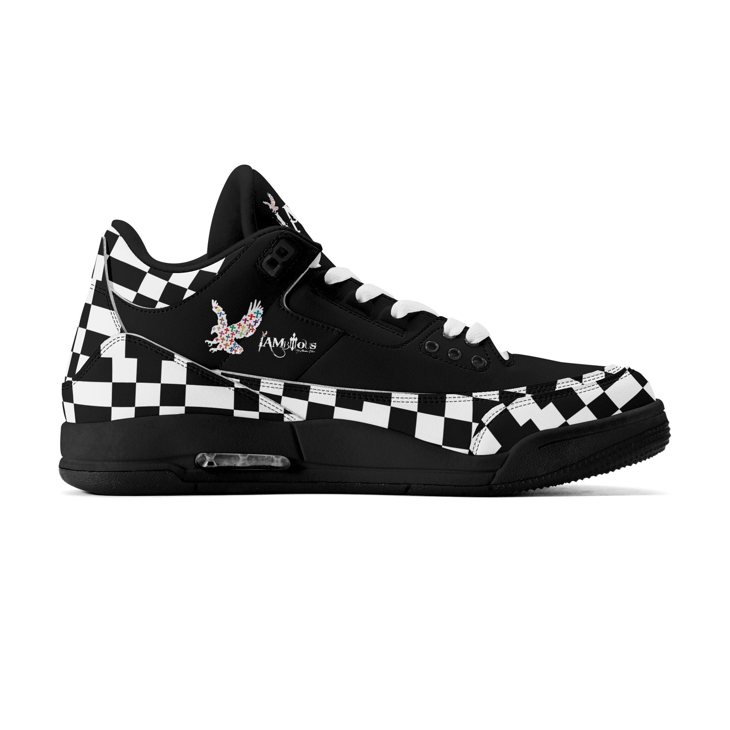 Mens Retro High Top Leather Basketball Sneakers-A5