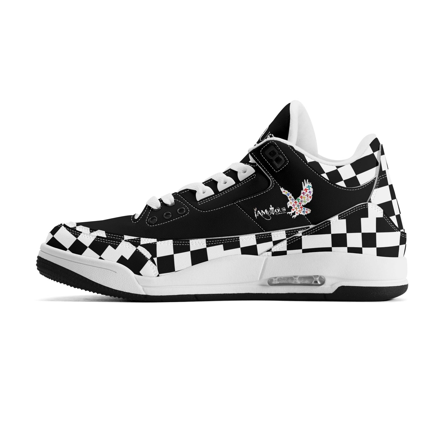 Mens Retro High Top Leather Basketball Sneakers-A5