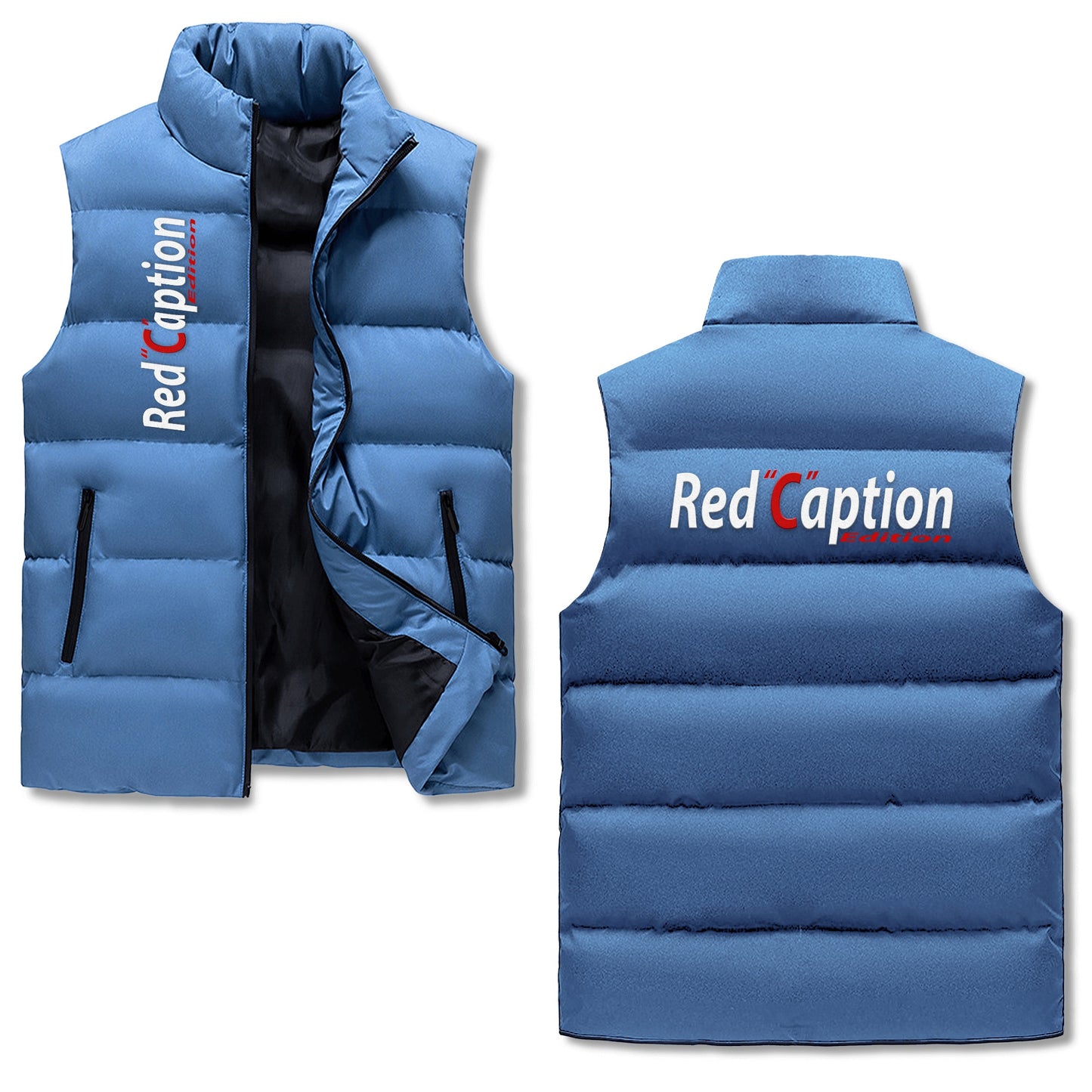 Mens Warm Stand Collar Zip Up Puffer Vest