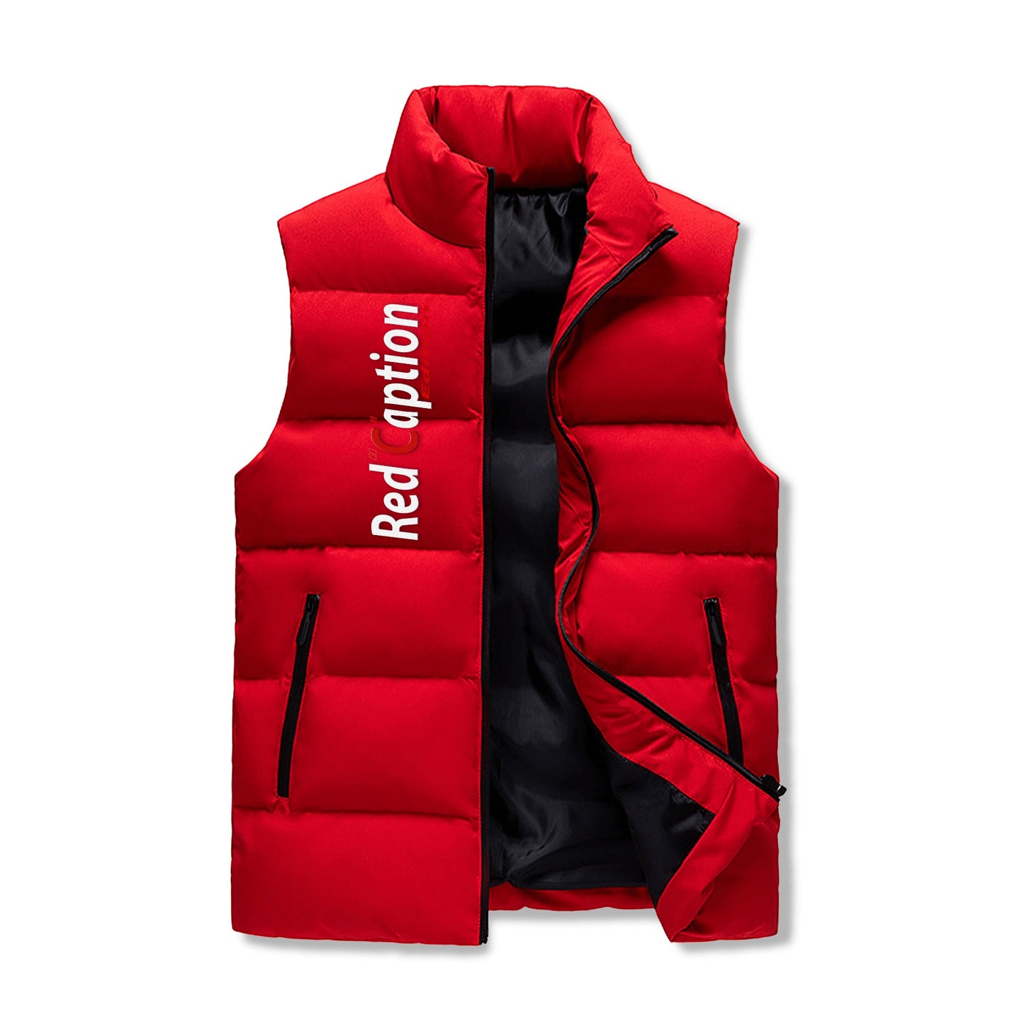 Mens Warm Stand Collar Zip Up Puffer Vest