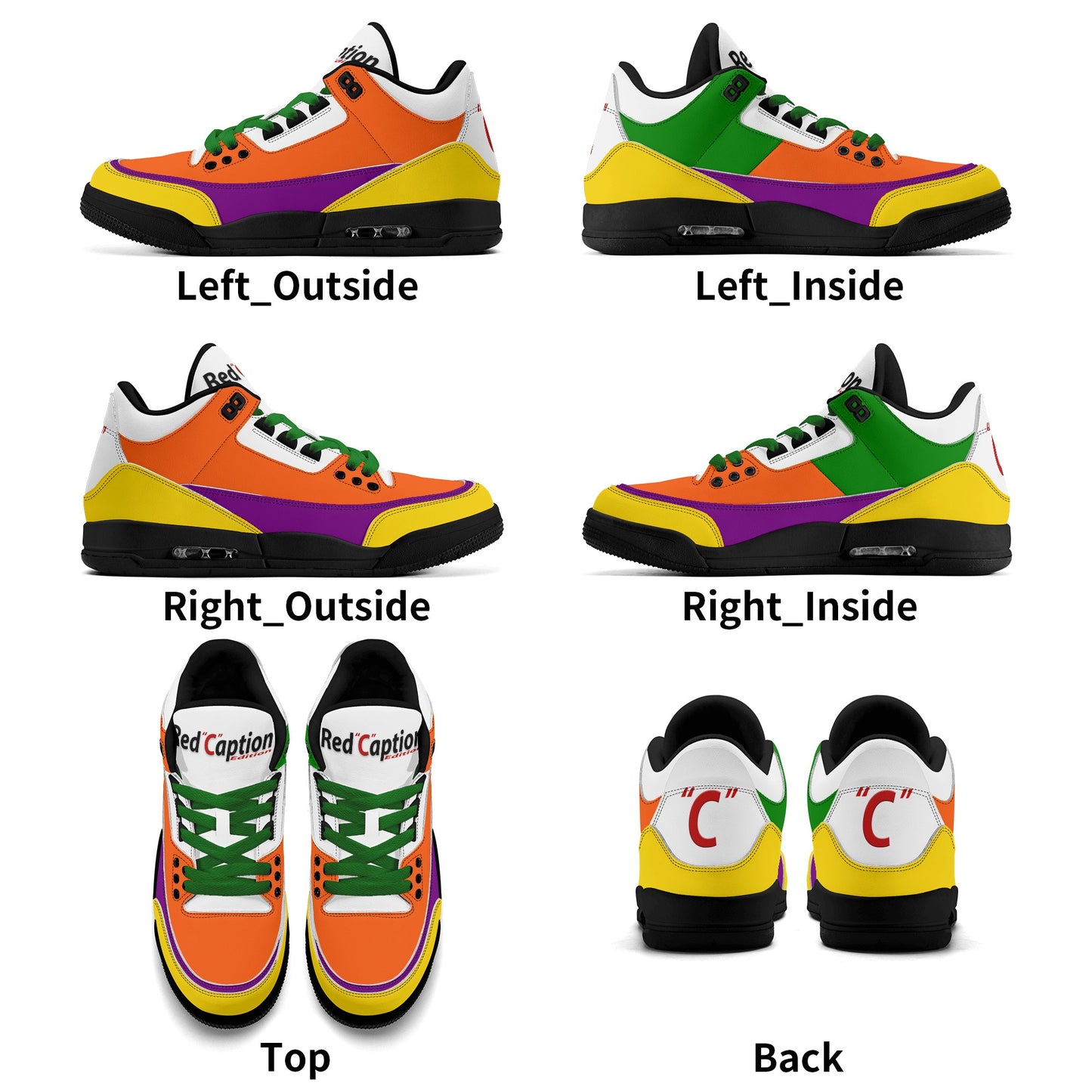 Mens Retro High Top Leather Basketball Sneakers-A5