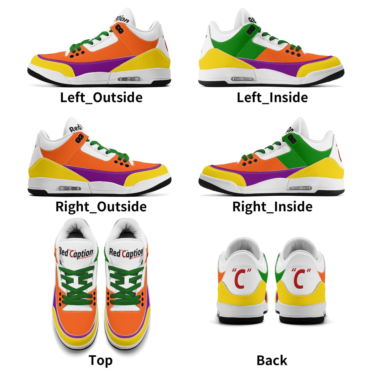 Mens Retro High Top Leather Basketball Sneakers-A5