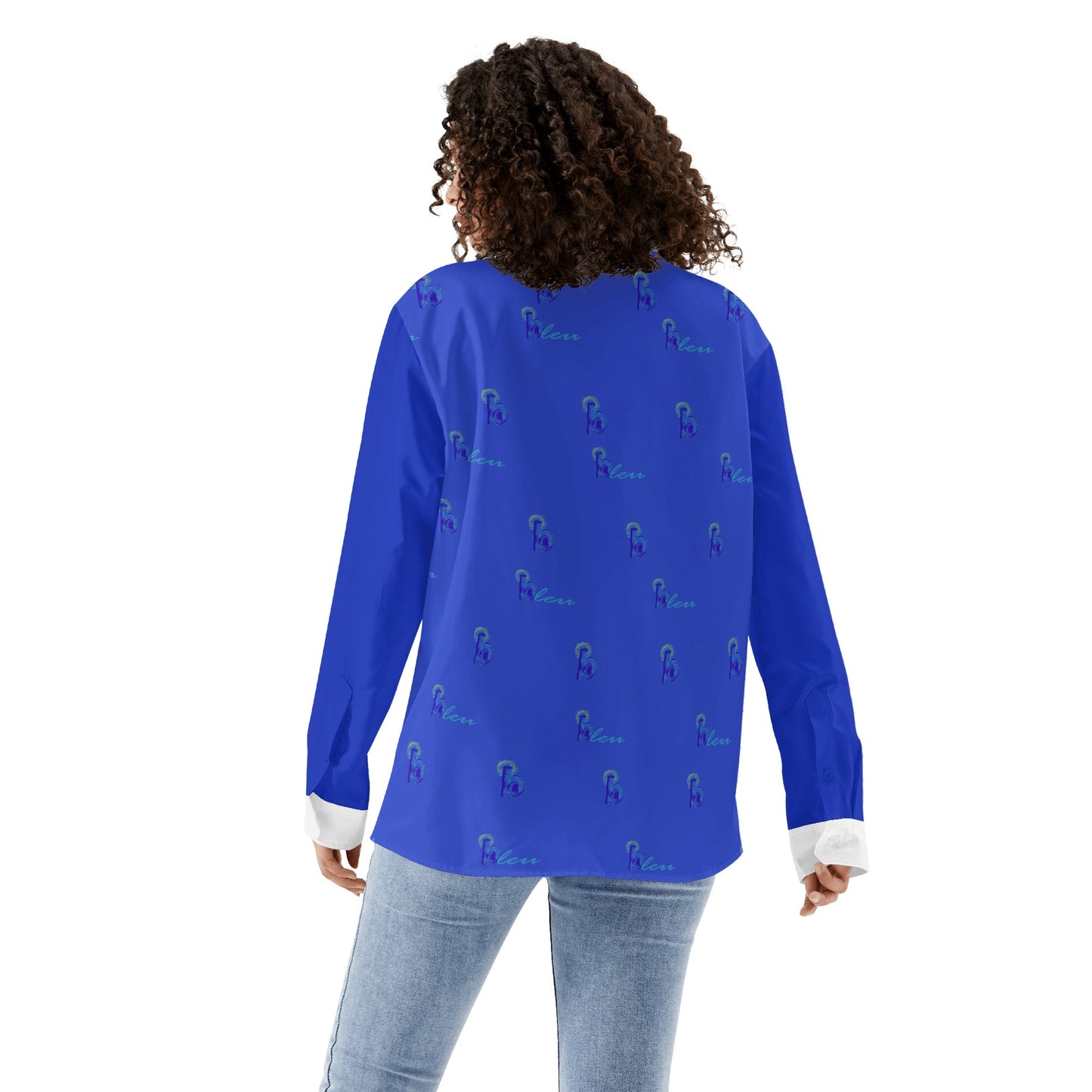 Blue bleu Button Down Shirt