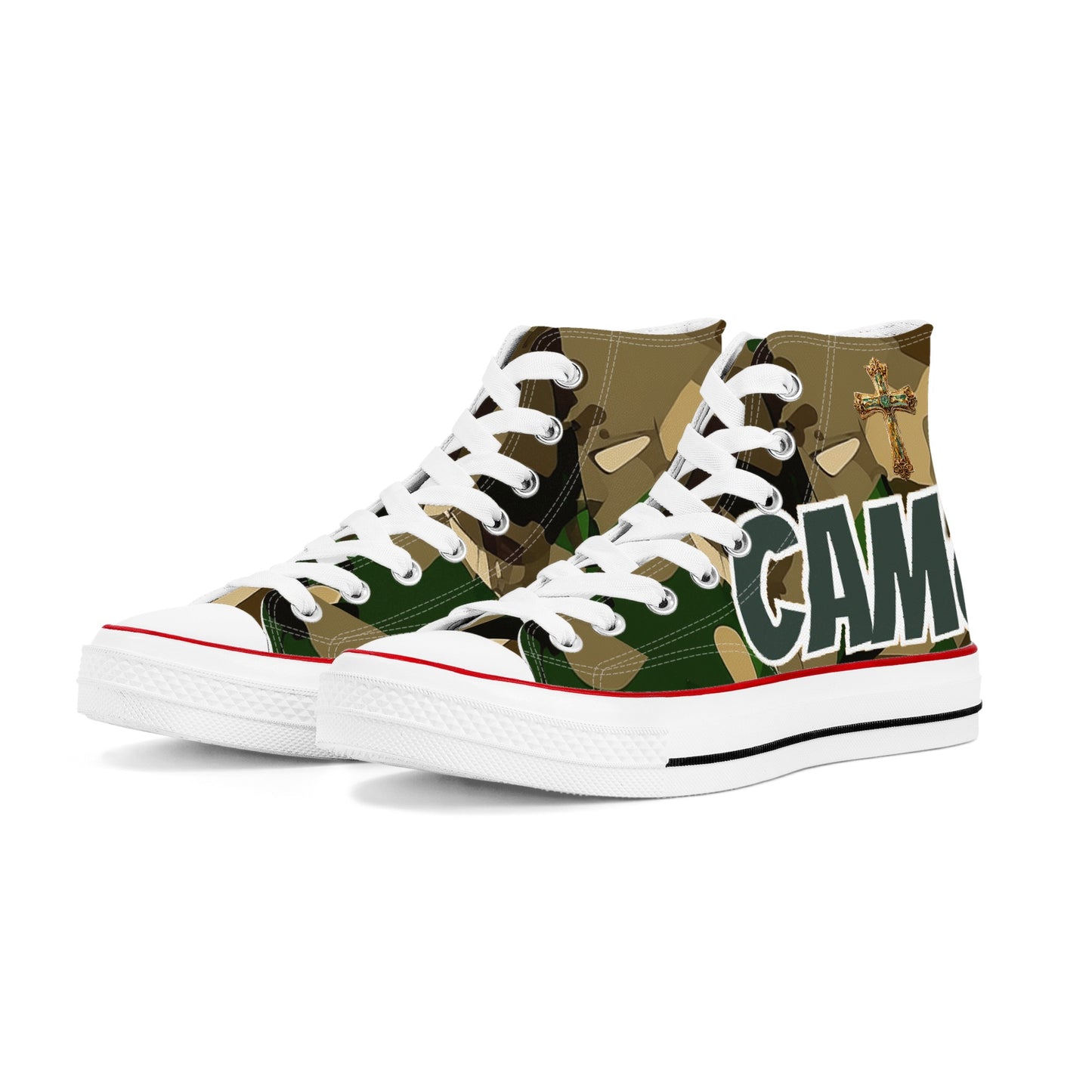 Mens Camo Classic High Top  Canvas