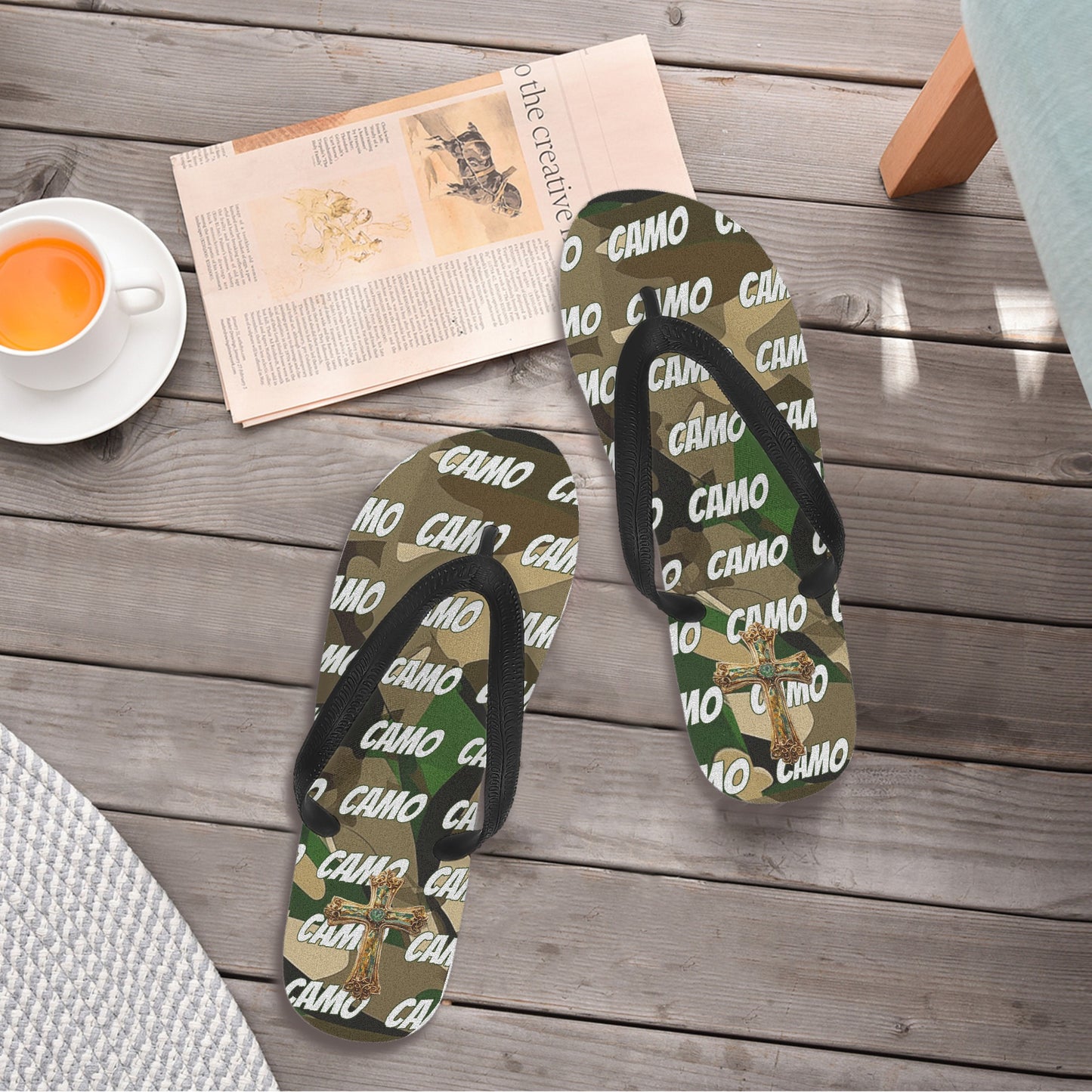 Mens Camo Flip Flops