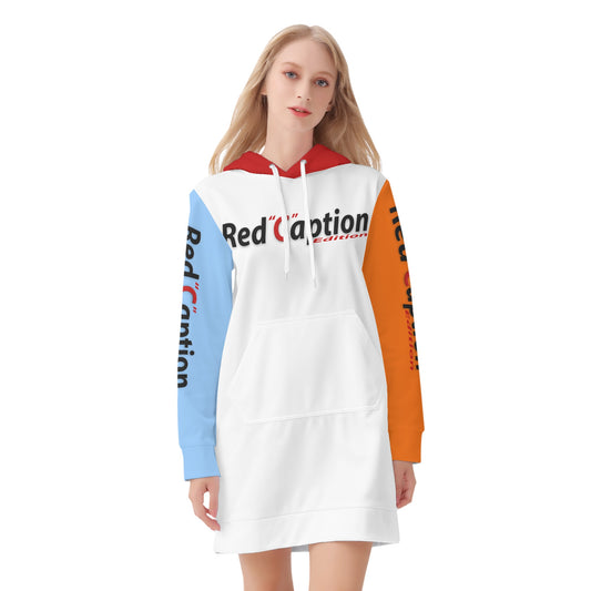 Red Caption Hoodie Dress 1