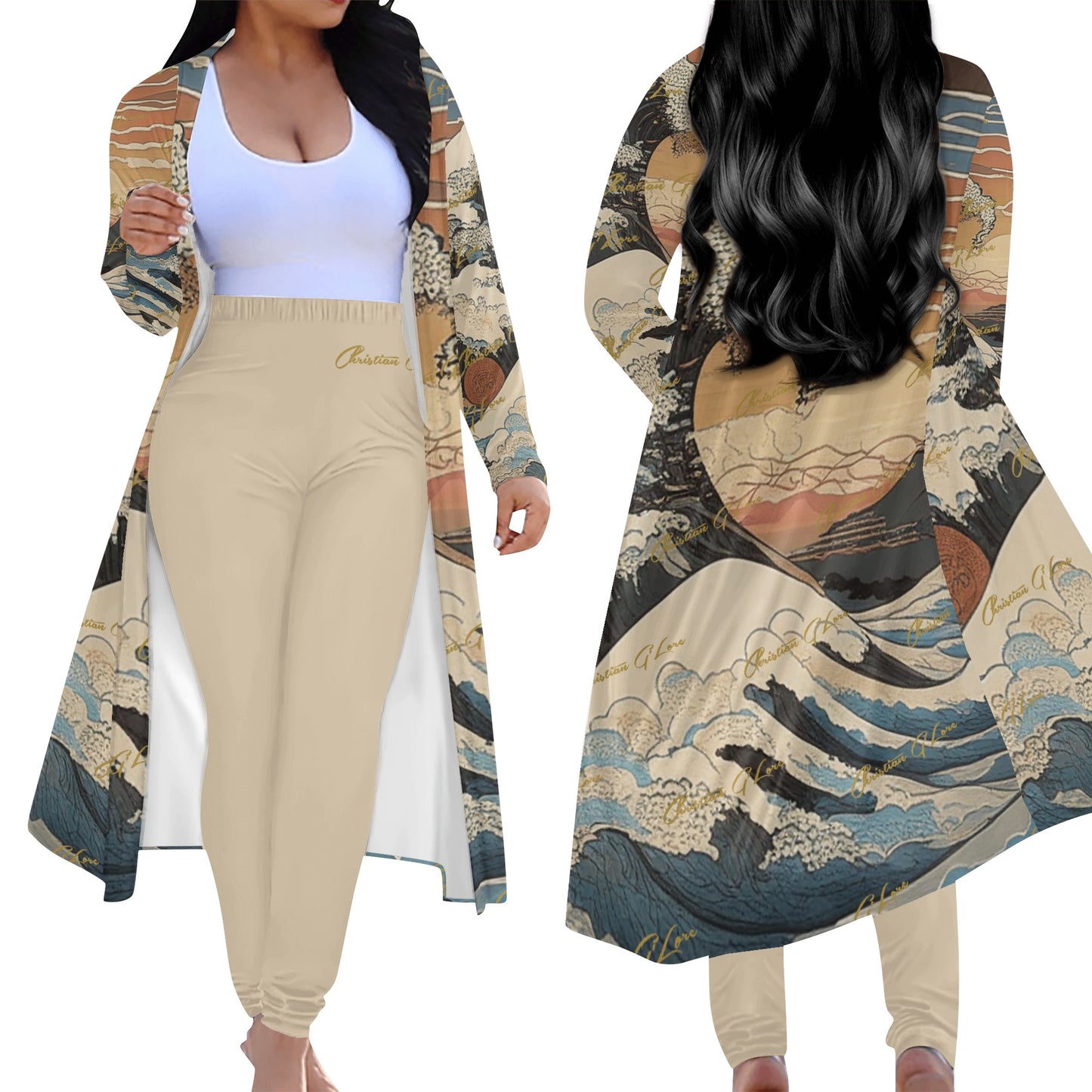 The Sea - 3 pc Cardigan and Leggings