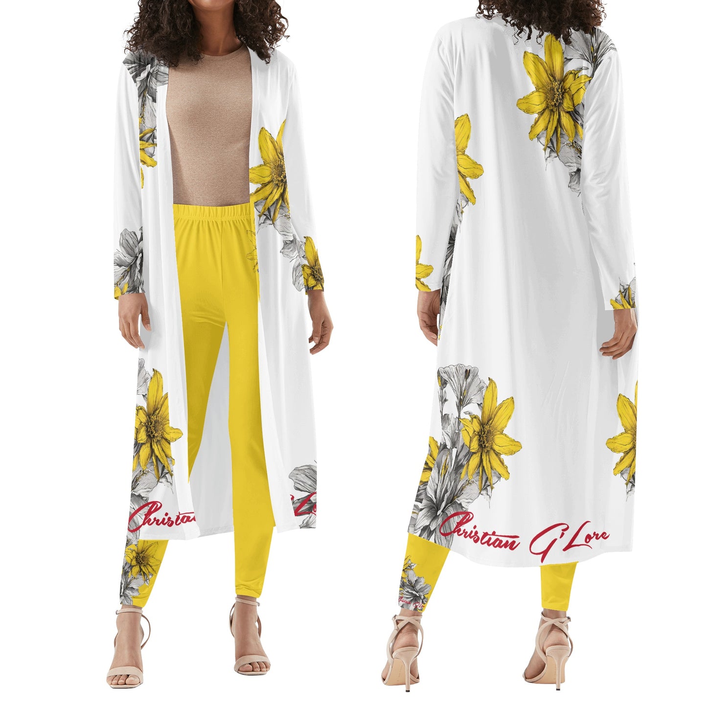 Yellow Bloom - 3 pc Cardigan and Leggins