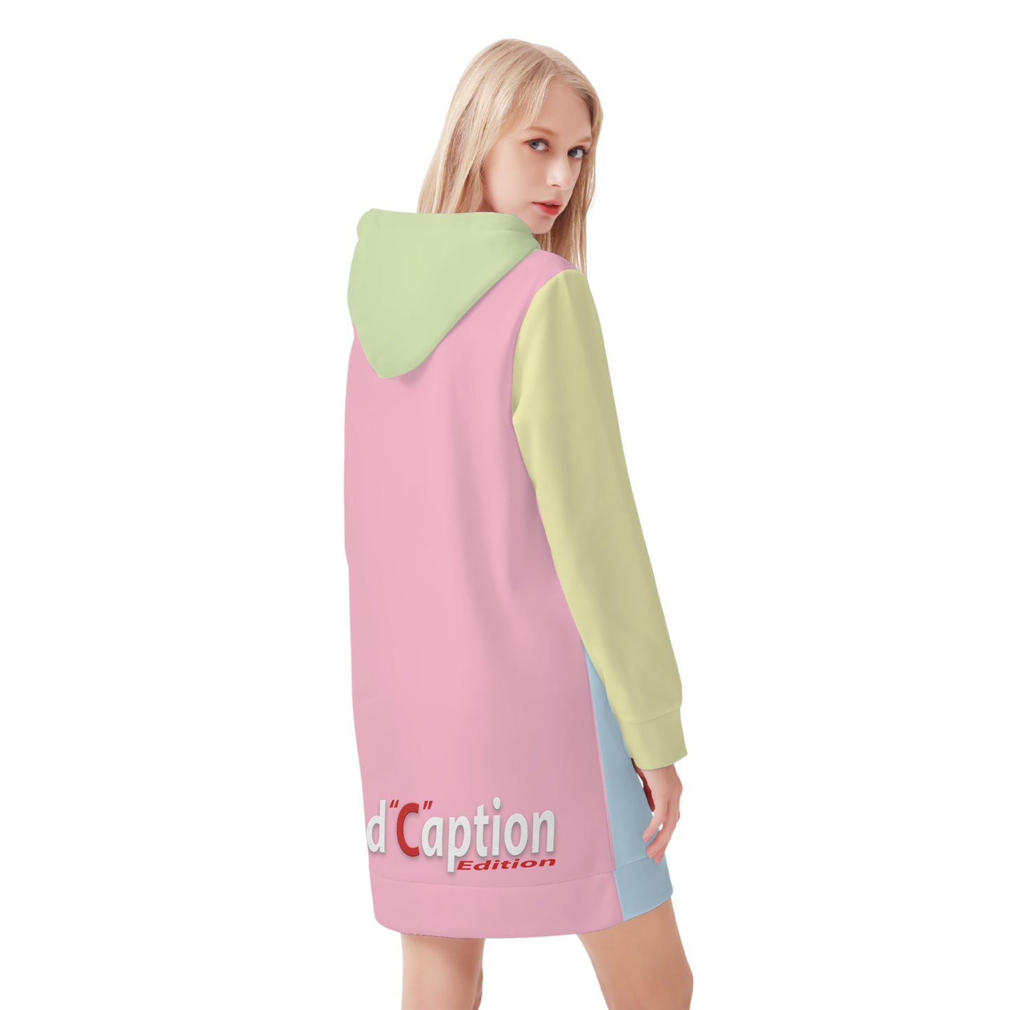 Red Caption Hoodie Dress 3