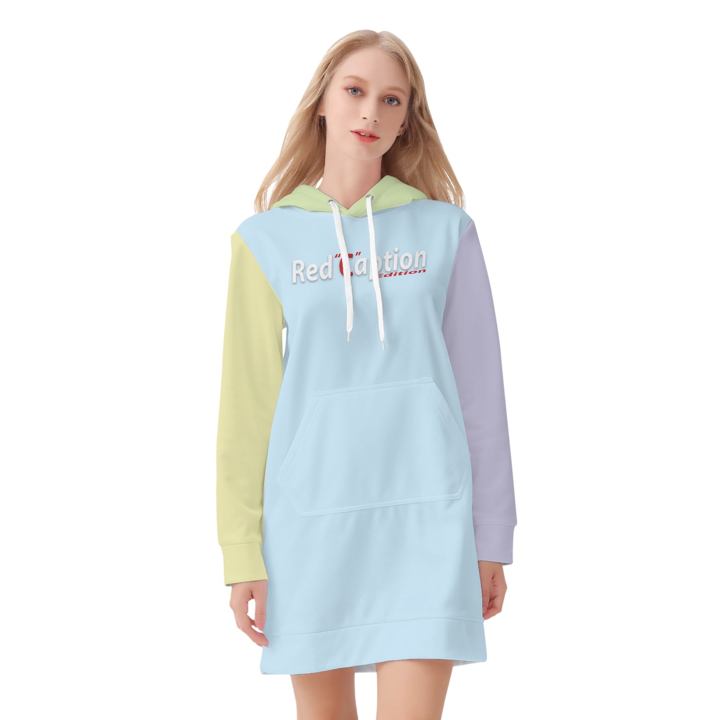 Red Caption Hoodie Dress 3